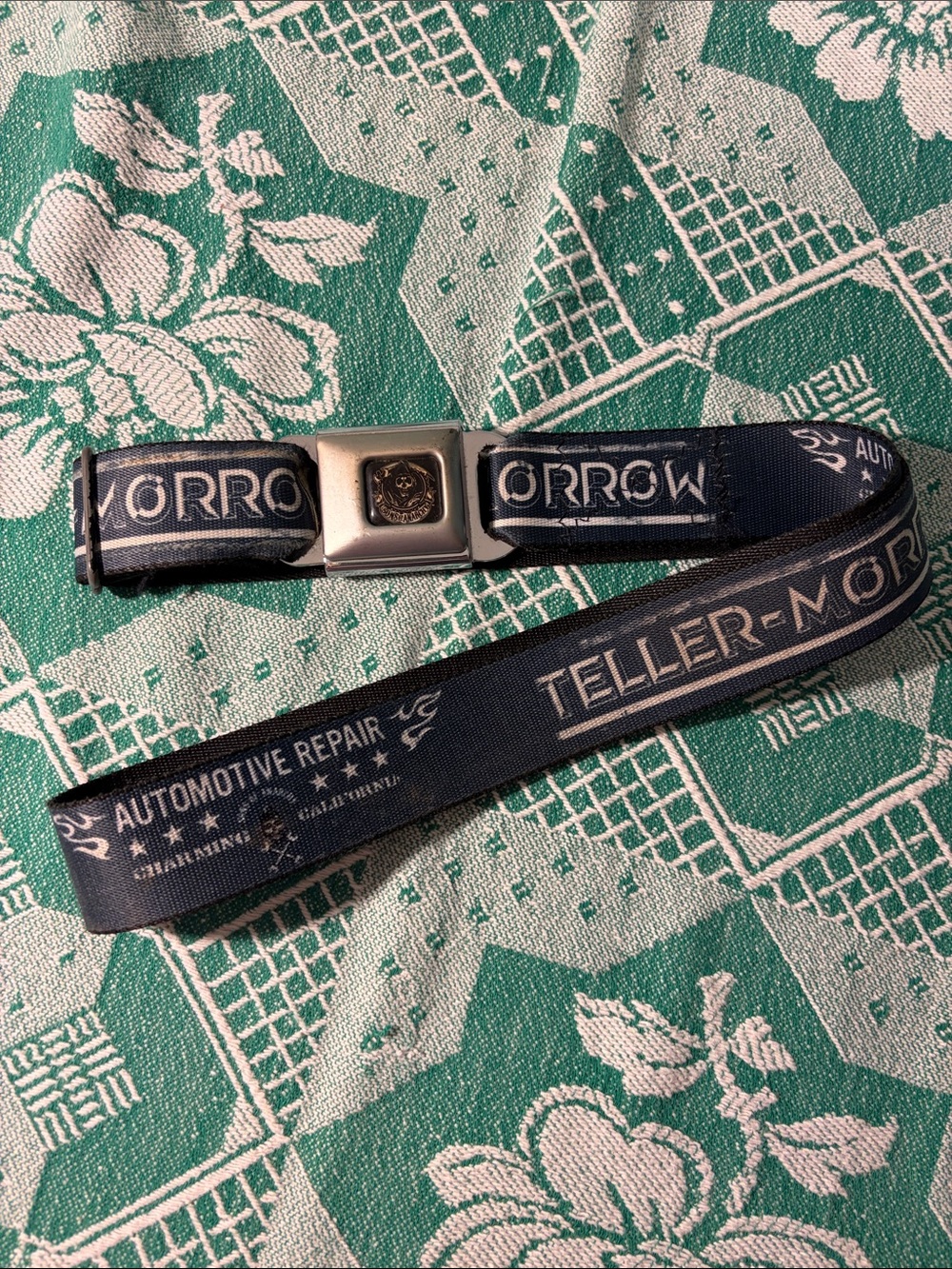 Sons of Anarchy Seatbelt-Style Belt with Silver Buckle